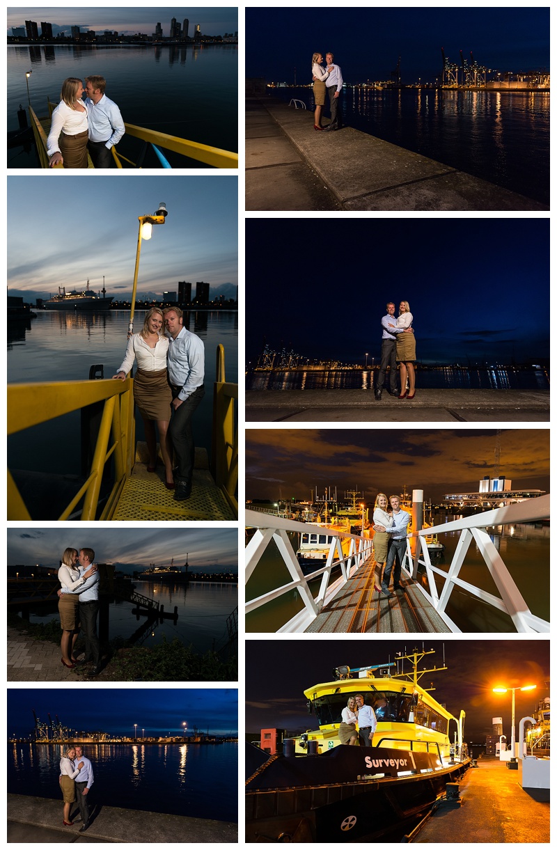 Haven Rotterdam - Preweddingshoot Leonie en Willem